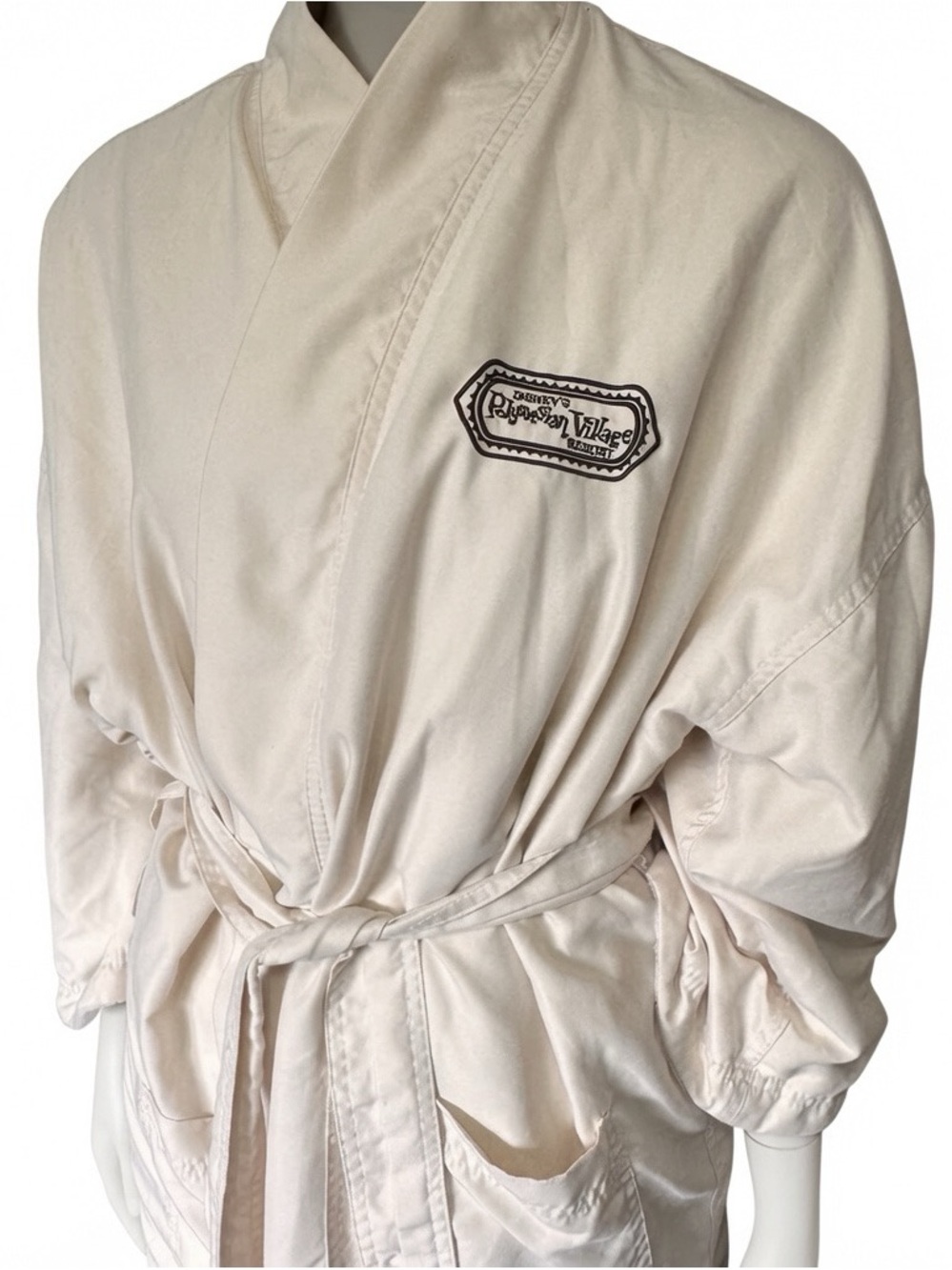 Disney Polynesia Resort Cream Embroidered Robe with Tie Waist & soft lining